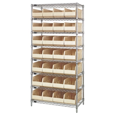 QUANTUM STORAGE SYSTEMS Stackable Shelf Bin Steel Shelving Systems WR8-423IV
